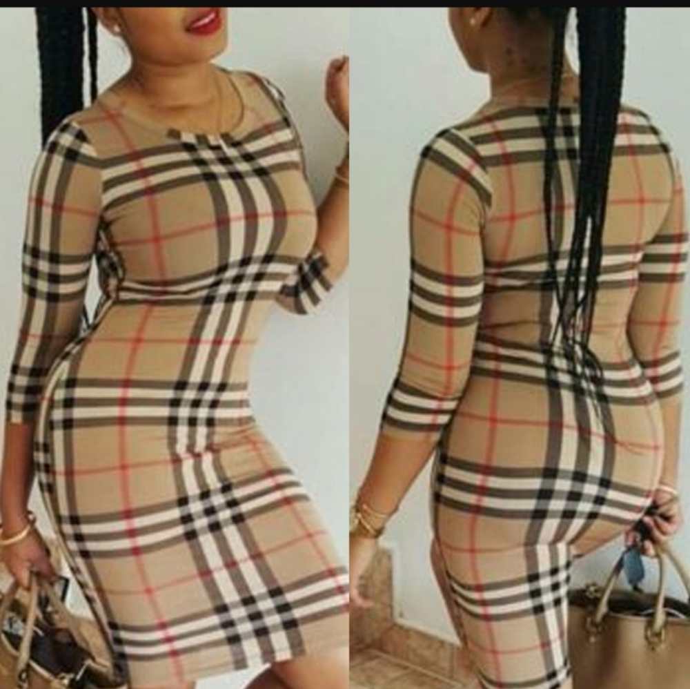 KHAKI KNEE LENGTH DRESS